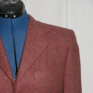 Paul Stuart by Belvest 100% Cashmere Red Speckled Three Button Blazer Size 4